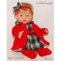 Кукла Леан в красном вязаном пальто 34 см Carmen Gonzalez